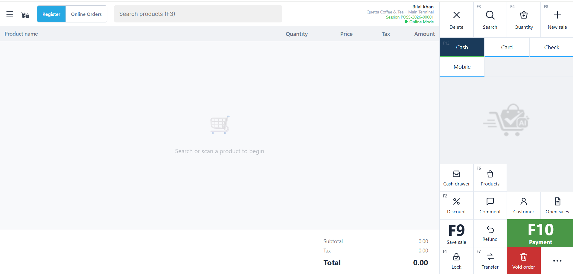 OrderYaa app screen
