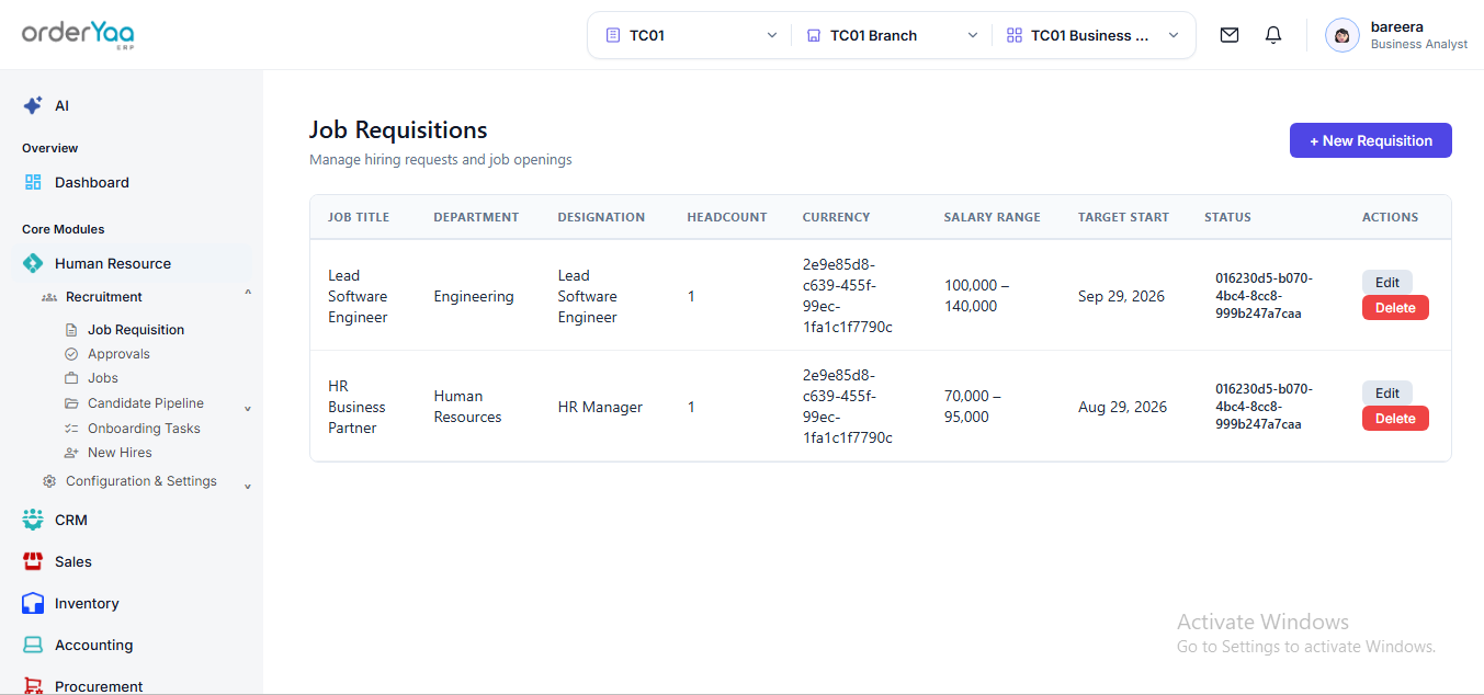 HR dashboard preview